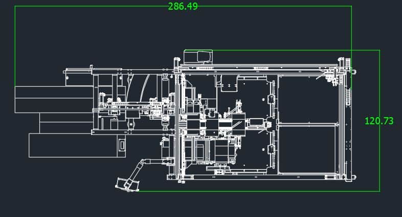 Case packer palletizer footprint